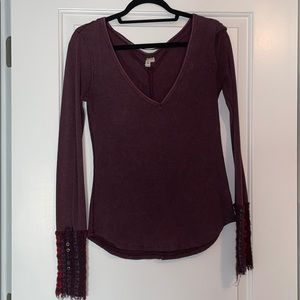 Free people long sleeve v neck top